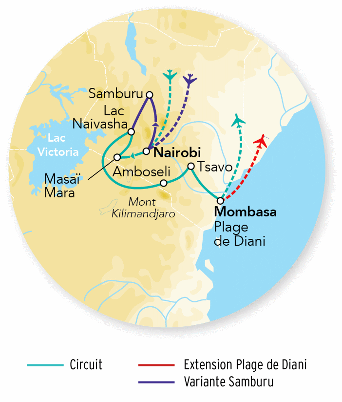 Circuit Merveilles du Kenya Mara - Limité à 6 pers./véhicule nairobi Kenya