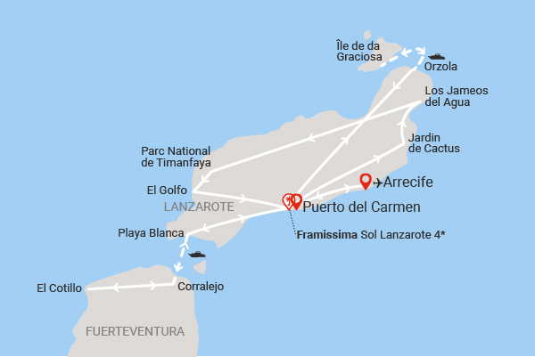 Circuit Entre plages et volcans de Lanzarote, logement au Framissima Sol Lanzarote puerto_del_carmen Lanzarote