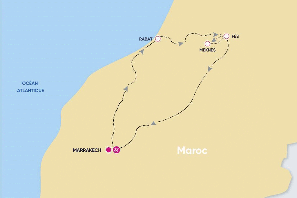 Circuit Villes Impériales en train - Marrakech / Rabat / Fès / Meknès marrakech Maroc