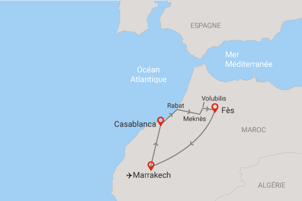 Circuit Trésors des villes impériales marrakech Maroc