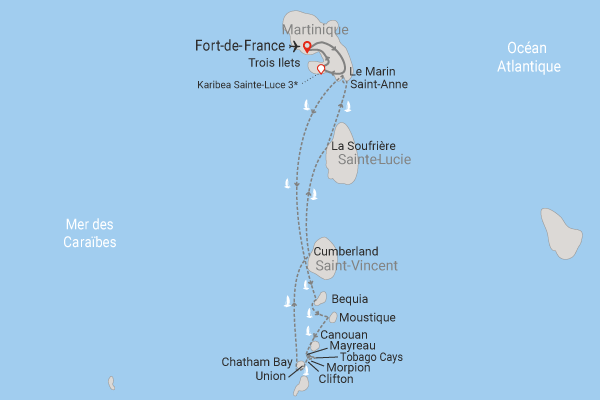 Croisière Passion Grenadines et extension 4 nuits à l'hôtel Karibea Sainte-Luce fort_de_france Martinique