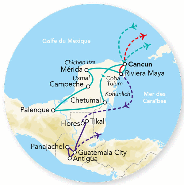 Circuit Splendeurs du Yucatan & Balnéaire Riviera Maya cancun Mexique