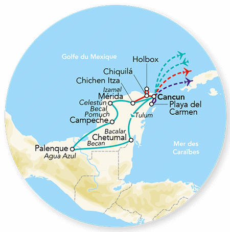 Circuit Splendeurs du Yucatan et du Chiapas & Extension Île d'Hoblox - Limité à 20 pers. cancun Mexique