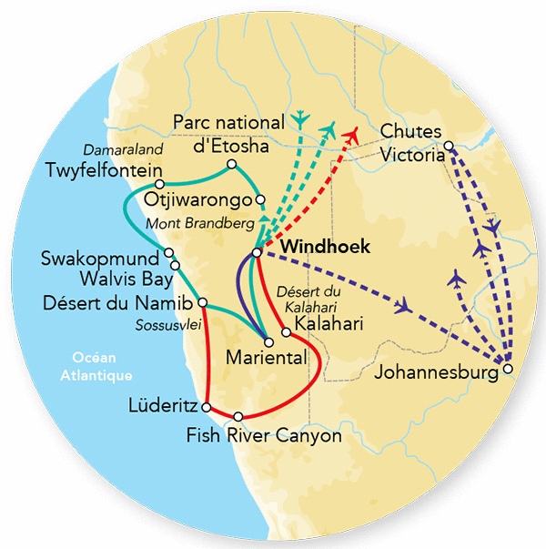 Circuit Splendeurs de Namibie & Extension Chobe & Chutes Victoria windhoek Namibie
