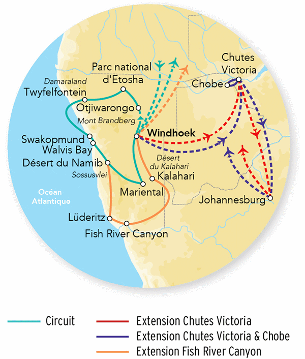 Circuit Splendeurs de Namibie & Séjour Fish River Canyon & Chutes Victoria - 2026 windhoek Namibie