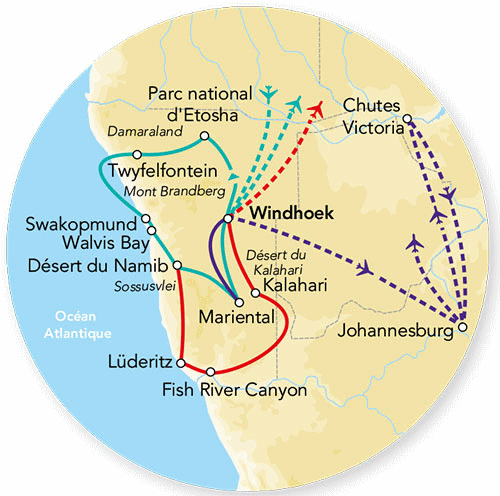Circuit Splendeurs de Namibie & Séjour Chutes Victoria windhoek Namibie