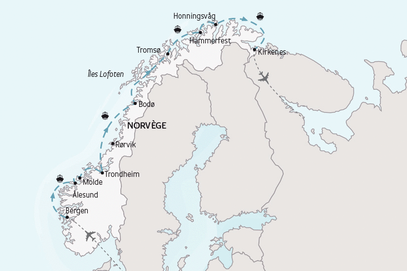 Croisière Boréales, des Fjords à l'Artique Bergen Norvege