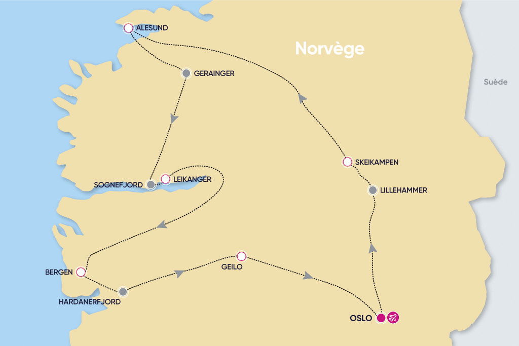 Autotour Splendeurs des Fjords oslo Norvege