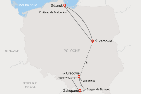 Circuit Symphonie polonaise cracovie Pologne