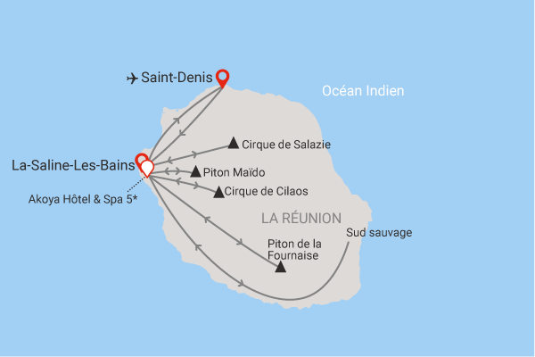 Circuit Intense Réunion, logement à l'Akoya Hôtel & Spa la_saline_les_bains Reunion