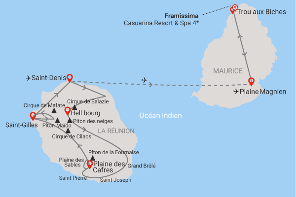 Combiné circuit et hôtel Réunion sauvage et extension au Framissima Casuarina Resort & Spa saint_denis Reunion