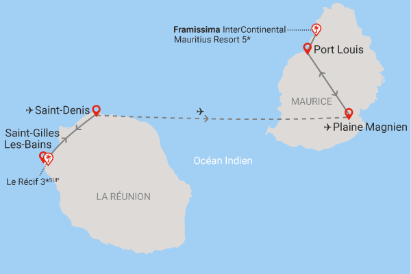 Séjour 2 en 1 : La Réunion et Maurice, Le Récif 3* Sup et Framissima Premium InterContinental Mauritius saint_denis Reunion