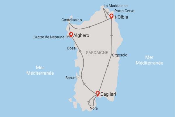Autotour Magnifiques Routes Sardes en liberté olbia Sardaigne