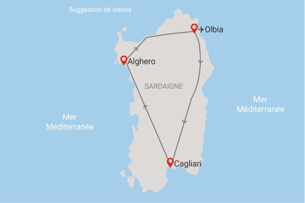 Autotour Toute la Sardaigne olbia Sardaigne