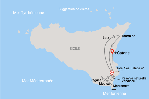 Circuit Sicile orientale, logement au President Sea Palace noto Sicile et Italie du Sud