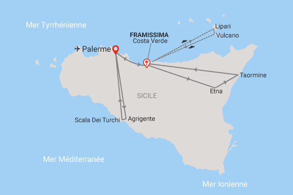 Circuit Beautés de Sicile, logement au Framissima Costa Verde palerme Sicile et Italie du Sud
