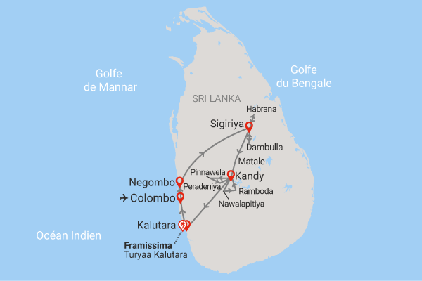 Combiné circuit et hôtel Authentique Sri Lanka 3* & extension au Framissima Evasion Turyaa Kalutara colombo Sri Lanka