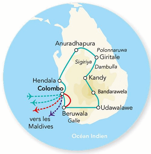 Circuit Merveilles du Sri Lanka & Extension Fihalhohi Island colombo Sri Lanka