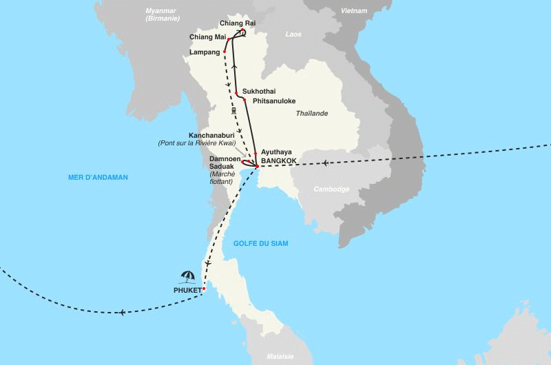 Circuit Coralia Les Perles Du Siam & Détente Au Club Coralia Beyond Resort Kata bangkok Thailande