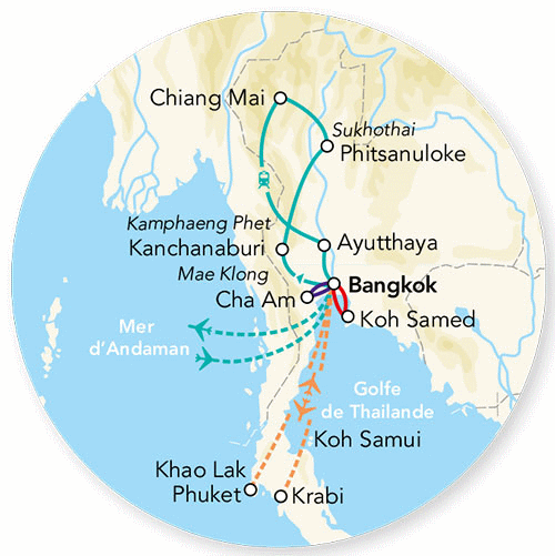 Combiné circuit et hôtel Immersion en Thaïlande & extension Cha Am en hôtel bangkok Thailande