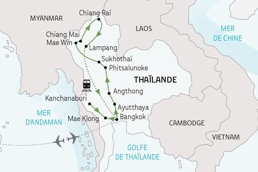 Circuit La Thaïlande, le Royaume de Siam bangkok Thailande