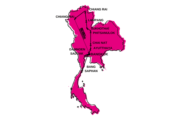 Circuit Des Capitales du Siam à Bang Saphan bangkok Thailande