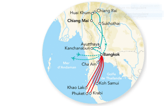Combiné circuit et hôtel Splendeurs de Thaïlande & extension Khao Lak hôtel bangkok Thailande