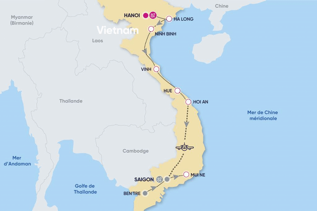 Circuit Incontournables du Nord au Sud Vietnam & plage 14 nuits hanoi Vietnam