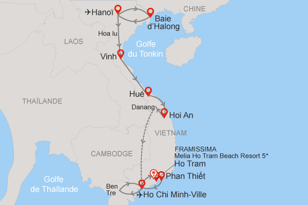Combiné circuit et hôtel Vietnam Légendaire 3* avec extension 3 nuits au Immersion Melia Ho Tram hanoi Vietnam