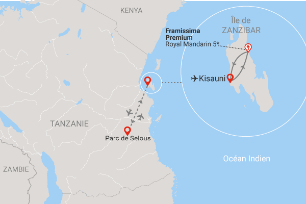 Combiné circuit et hôtel Framissima Premium Royal Mandarin Hotel & Resort 5* avec 1 nuit au Parc de Selous pwani_mchangani Zanzibar