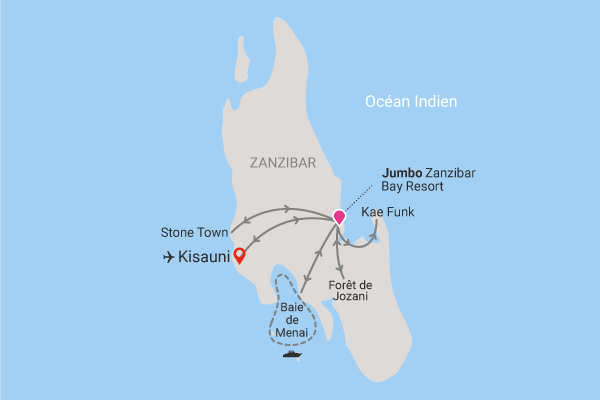 Circuit Charmes de Zanzibar et plage du Jumbo 4* (Jumbo Zanzibar Bay) uroa Zanzibar