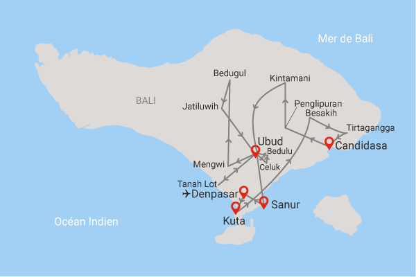 Bali - Indonésie - Circuit Balade à Bali privatif + extension balnéaire à Jimbaran